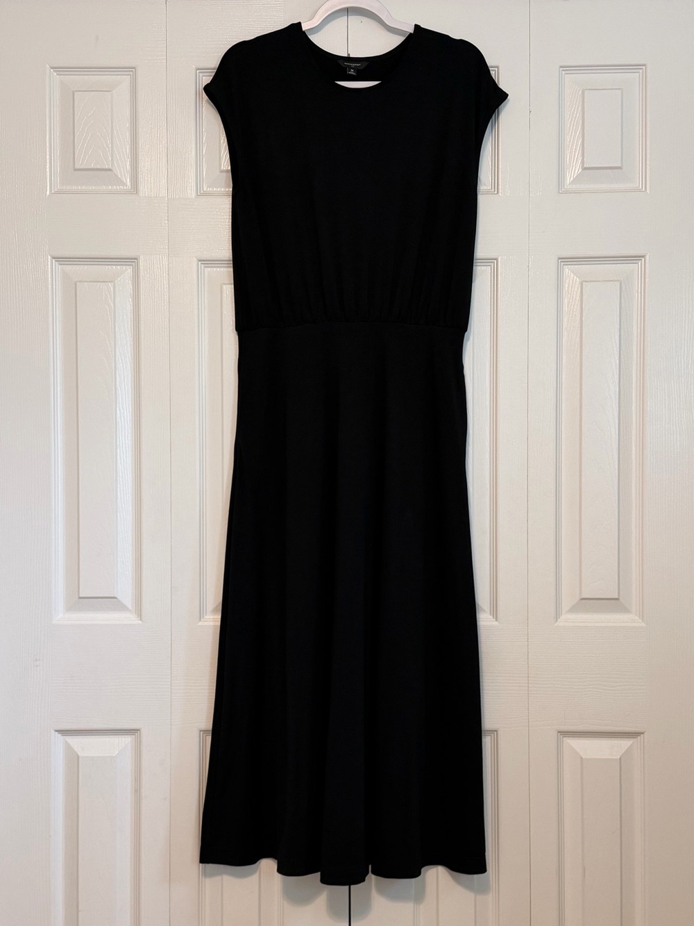 Black Maxi Dress with Cap Sleeves